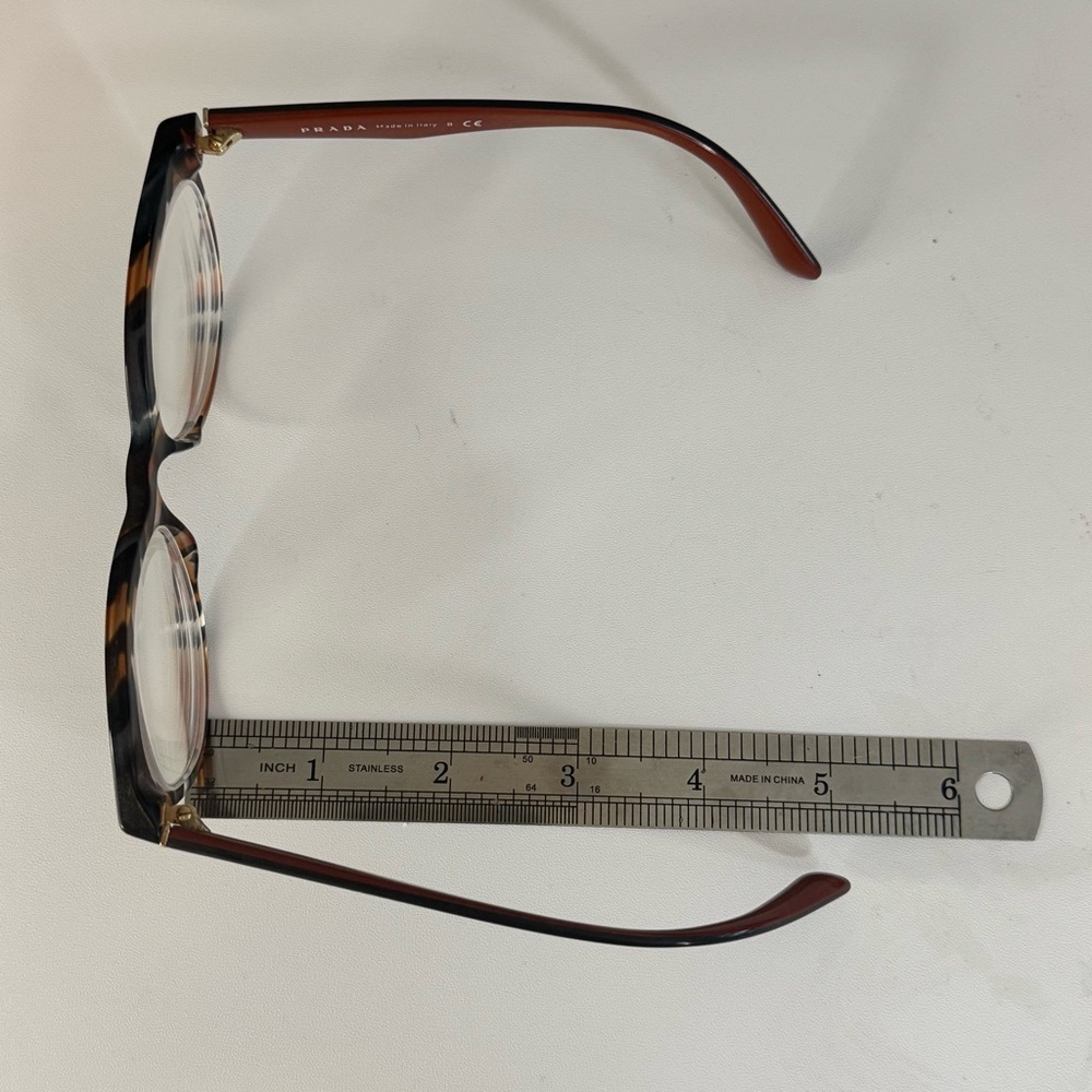 Prada VPR 11R Women's Designer Cat-Eye Eyeglasses Havana Tortoise 52-17-140 Lux - Picture 12 of 12